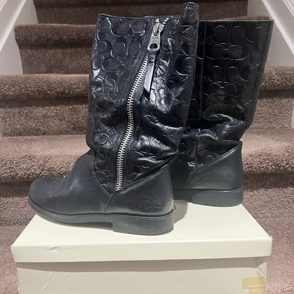 Black Coach Valentine Boots 9.5